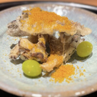 西麻布野口 - 香茸、舞茸の天麩羅 唐墨かけ 銀杏