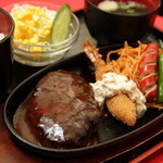 ウェストセブンセブン - エビ付ハンバーグ定食　￥990