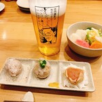 練馬 鳥長 新潟 - つき出し三品と香の物