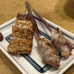 恵比寿ハジカミ - 上シロ220円　　肉巻きはじかみ巻き（２本）290円