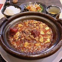 中國菜 心香 - 四川麻婆豆腐定食 日生産牡蠣入り(3,080円)
                    海老チリ･スイートコーンと卵のスープ･白ご飯付き