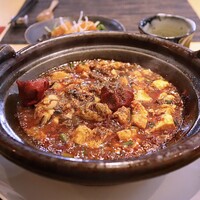 中國菜 心香 - 四川麻婆豆腐定食 日生産牡蠣入り(3,080円)
                    海老チリ･スイートコーンと卵のスープ･白ご飯付き