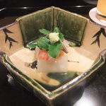 壽山 - 2013/07　ずいき　車海老　吉野酢掛け