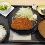 松のや - 朝得ロースかつ定食（納豆）とん汁セット