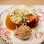 うを徳 - 2023.3 奈良産コットンベリー 千葉産アイベリー 佐賀産はまさき 黒トリュフのアイスクリーム