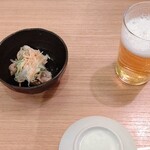 すしと天ぷら とろ一 - 席料(350円) ビールはスーパードライ(650円)
