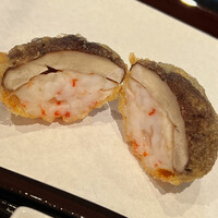 京都祇園 天ぷら八坂圓堂 - 海老と椎茸の挟み揚げ