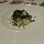 リストランテ カノフィーロ - シチリア産グリーンピースとロックフォールのリゾット　黒トリュフ