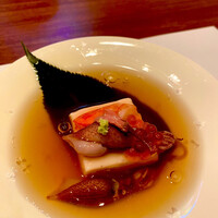 お料理なかき - 蛍烏賊と海老桜の葉に桜湯葉と桜餡