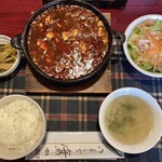 ダイニングキッチン　海里　1852 - 「海里激辛麻婆豆腐Cセット」@1600 (ドリンク・デザート付き)