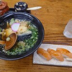 ふる里 - はも天うどん＋サーモンにぎり