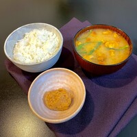 御料理ふじ居 - 朝ごはん（自宅）梅しろみ/なめこ汁/ご飯