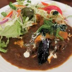 リュウ - ・「ランチハンバーグ カレーソース(¥1000)」のアップ。