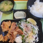 Michinoekitambaobaachannosato - 丹波赤鶏からあげ定食（家人）