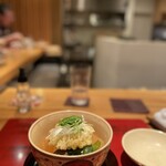 おおたに - 牡蠣の天ぷらと竹の子豆腐の揚げ出汁
