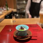 おおたに - 平貝の花山葵和えとしらすのゼリー寄せ生海苔ジュレ