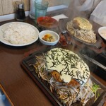 Knott's Berry - わさびマヨネーズハンバーグ（ビッグ）のAセット（ご飯大盛）