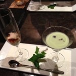 舞桜 - 鮑の前菜と枝豆のすり流し