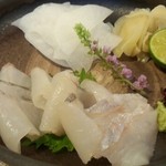 もりぐち - 2013年7月。黒ソイの刺身（680円）。