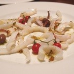 オステリア・オリエーラ - Jul, 2013　白イカの軽いグリル　野菜とエシャロットのソース