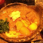 Oo toya - チキンかあさん煮定食。アツアツで野菜もタップリで美味しかったとのこと。