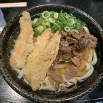 あずみうどん - 肉ごぼう天うどん　７４０円