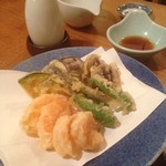 手打そば 菊谷 - 天ぷらの盛り合わせ（2人前）（2013.7.7）