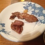 手打そば 菊谷 - 鴨せせりの燻製（2013.7.7）