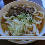 くれちうどん - 肉うどん（\400）　：　このぶっとい麺　吉田うどんらしさの塊のような写真だと思います。