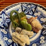 割烹 市川 - お付きだし　春の香り満載
