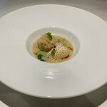 Spice & Dining KALA - 椀物　　海老真薯と苺の自家製味噌マラバール