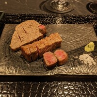 鉄板焼き あさひ - 黒毛和牛ステーキ(シャトーブリアン/サーロイン)