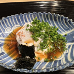 富小路 やま岸 - 絶品フグの厚切り白子掛け