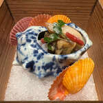 銀座 しのはら - 鮑と北寄貝の酢の物