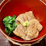 鳥田中 - 七谷鴨の治部煮だ！窒息鴨に京菊菜と山形赤葱を遇らうなんてもう凄いとしか言い様がない