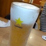 福永 - まずは生ビールで乾杯 (サッポロ黒ラベル樽生中) ¥550