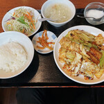 楽蜀坊 - 回鍋肉定食 ¥780 ご飯半分