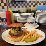 GRILL BURGER CLUB SASA -  "限定10食" 【3月のMonthly Burger】 『燻製ポークのニラ玉Burger¥1,150』 ※平日ランチは、ソフトドリンク付