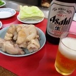 豚足のかどや - スタートはビール＆豚足