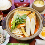 Deep-fried hard tofu triangle Sukiyaki set