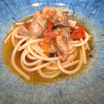 unito - キビまる豚のラグーソースと青唐辛子のスパゲティ