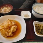 Shunsen Kana Kaya - 海老と玉葱のかき揚げ定食950円