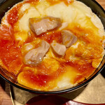 オオクサ - 半熟玉子が濃厚で鶏出汁とベストマッチです（過去撮影分）