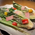 DINING BAR SAKANAZA - ロメインレタスの焼きシーザーサラダ(\980)