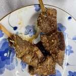 八幡屋 - 肝唐揚げ　ソースで食べる