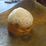 プレゼンテ スギ - 〜本日のパスタ〜　おサルの挽肉と太めのパスタ　ゆずのエスプーマ