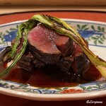 御料理 寺沢 - 蝦夷鹿の背肉のロースの備長炭焼