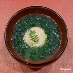 御料理 寺沢 - 蛤真薯と青さ海苔の椀物