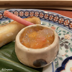 御料理 寺沢 - ボタン海老の海鼠子和え