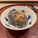 御料理 寺沢 - 槍烏賊と烏賊墨､ずわいがにに喜知次に海胆の炊込みごはん